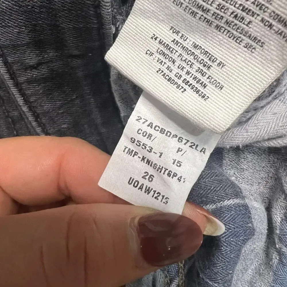 Pilcro Women's‎ Black Mid Rise Skinny Ankle Jeans Size 26 Distressed - Image 4