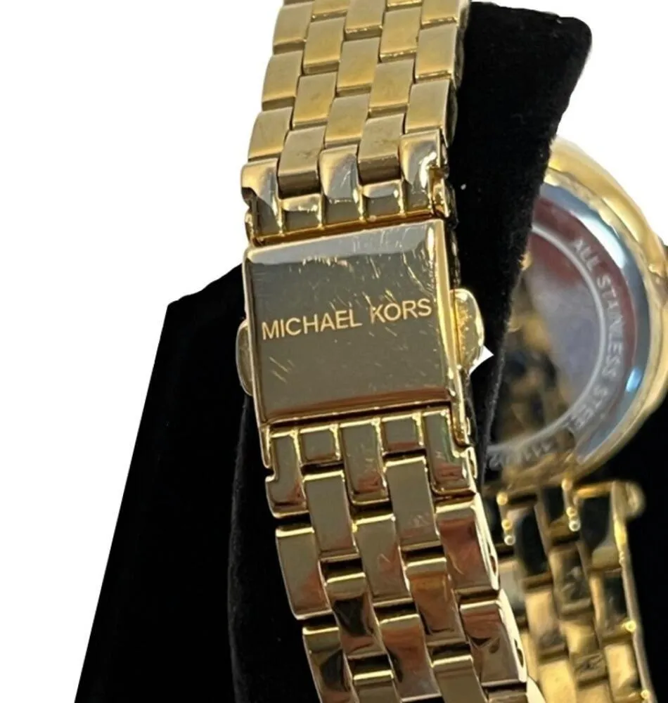 Michael Kors Mini Darci Watch Gold-Tone Glitz Stainless Steel Analog Crystal - Image 5