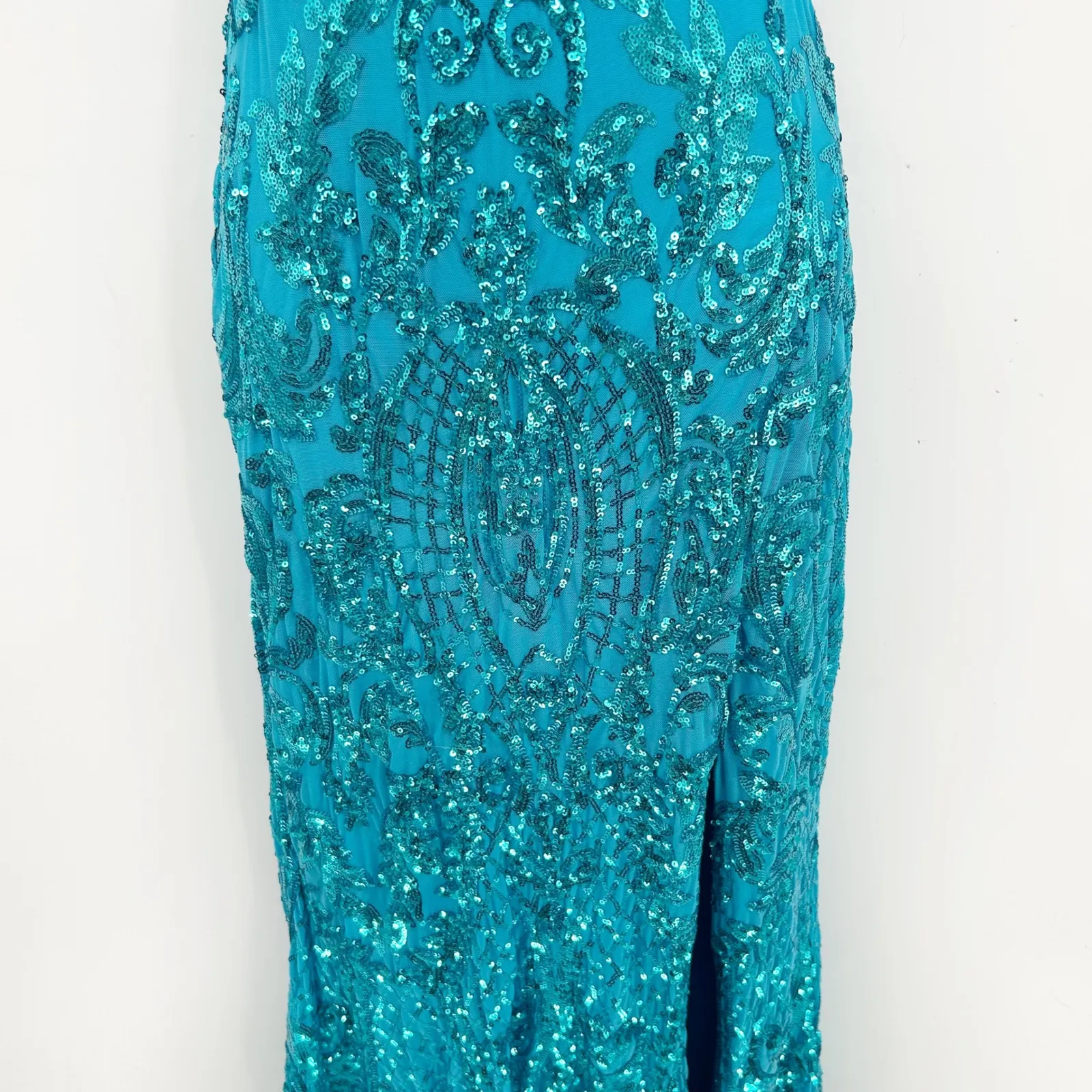 Windsor Womens Rowena Sequin Lace Up Back Prom Hoco Cocktail Gown Dress Size M - Image 4