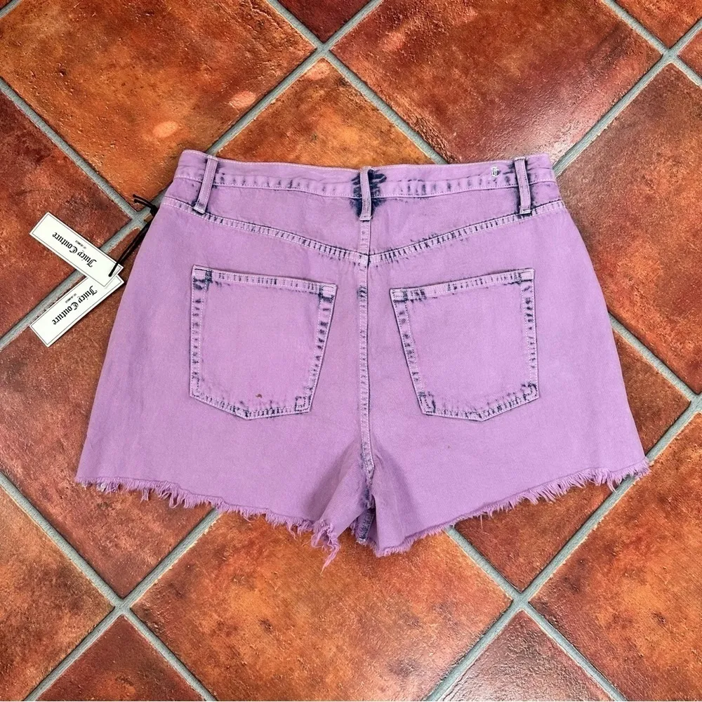NWT Juicy Couture High-Rise Fray Denim Western Shorts - Image 6