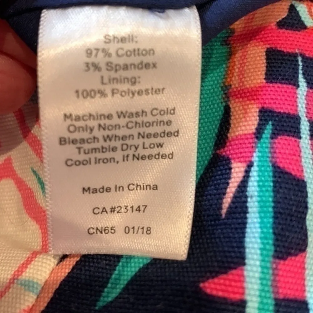 Talbots vibrant floral stretch cotton skirt fully lined side zip 10P - Image 4