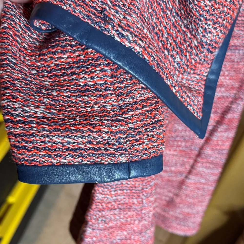 Comptoir Des Cotonniers Red & Blue Midi Dress Blazer Set Sz Small / Medium 2 Pc - Image 10