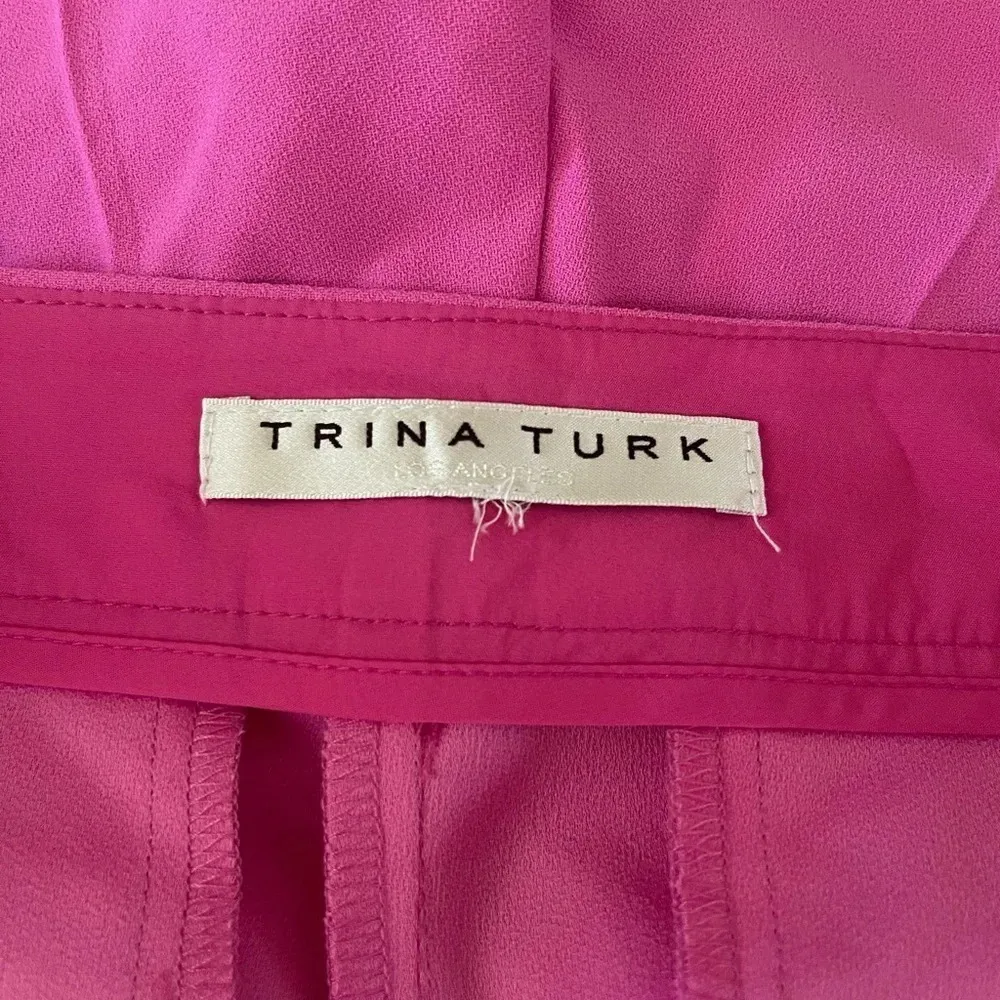 Women’s Trina Turk Los Angeles “Hermosa” high rise crepe Shorts, Pink Size 10 - Image 4