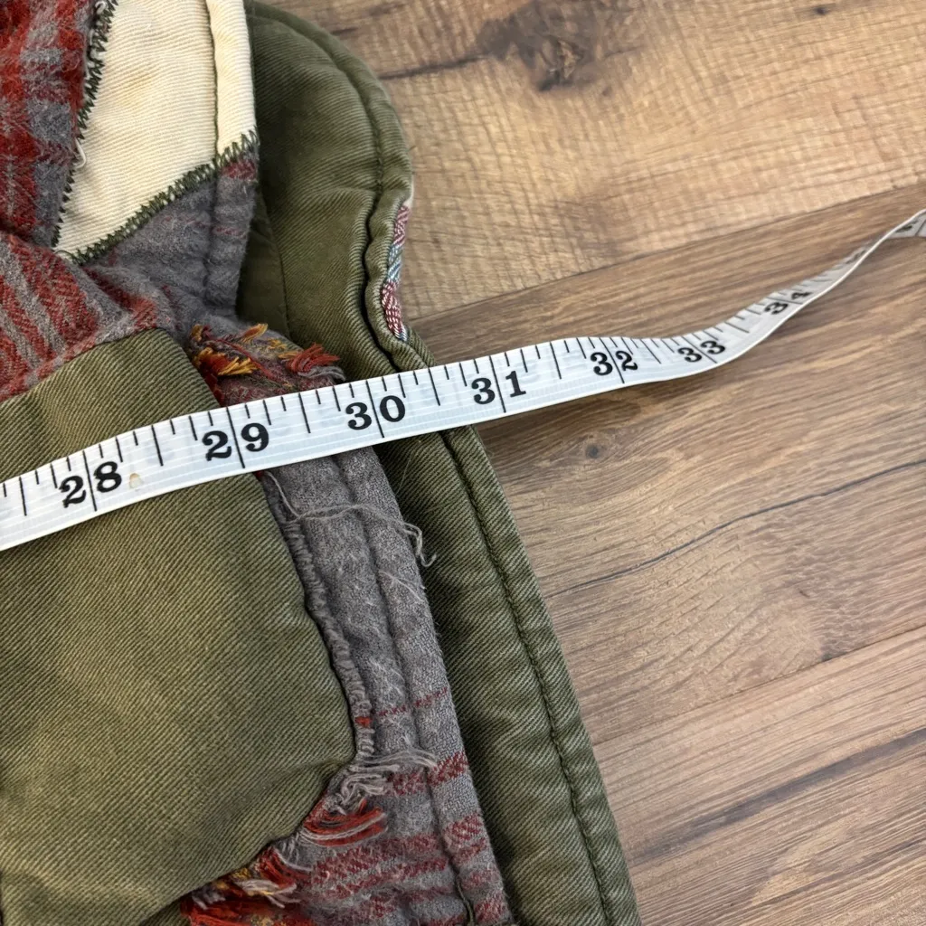 Free People  We The Free City Star Patch Plaid Button Up Patchwork Quilt Jacket - Image 11