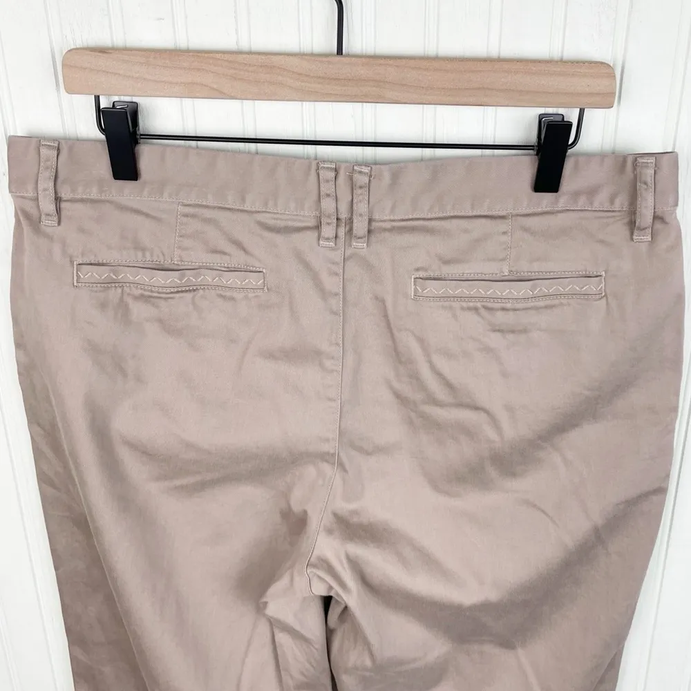 Garnet Hill Organic Pima Cotton Stretch Chino Pants Tan 44621 Women's Size 12 - Image 5