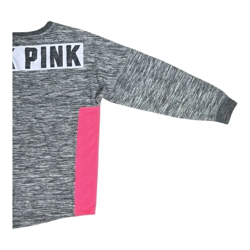 Pink Victoria Secret Sweatshirt Size L Pink Gray Pullover Crewneck Cotton Blend - Image 9