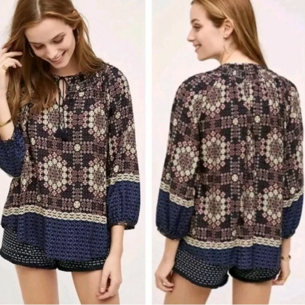 Anthropologie - Kay Peasant Boho blouse size small - Image 2