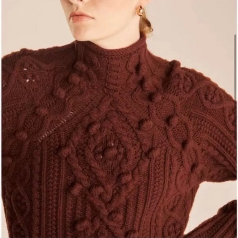 Rebecca Taylor rich mahogany mock neck sweater - Image 11