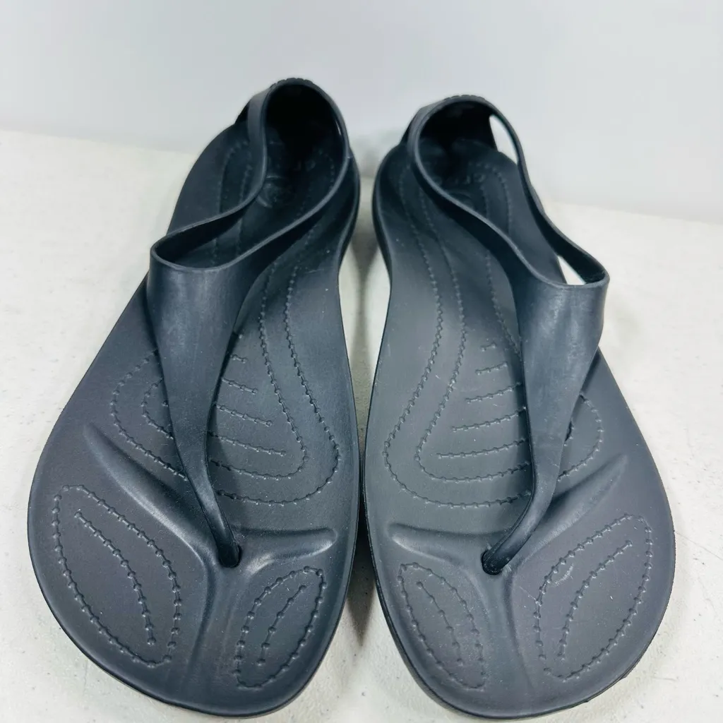 Crocs Sexi Flip Flop Sandals Womens Size 9 Black Serena T - Image 2