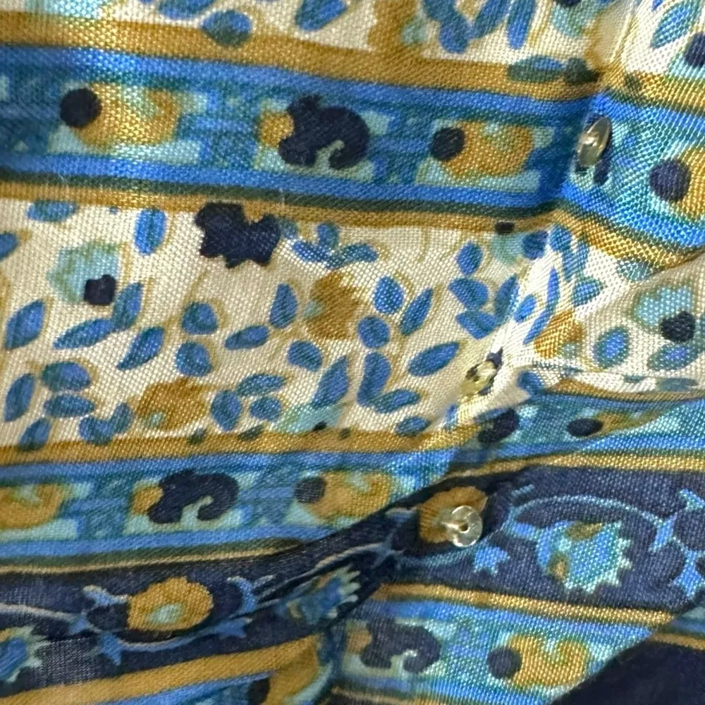 Miss June Floral Prairie Hi Lo Maxi Skirt Small Prairie Gypsy Western Bohemian Tan - Image 12