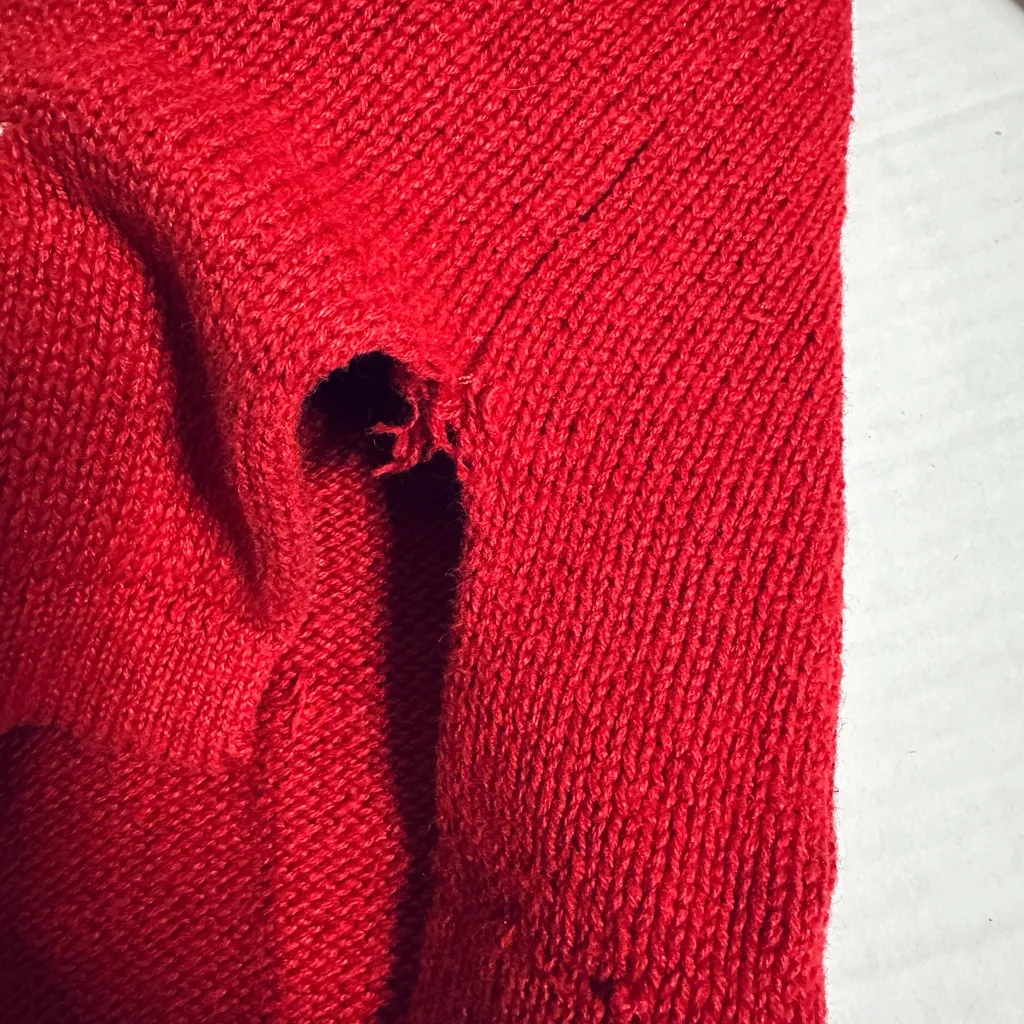 Vintage 90s Holiday Editions Christmas Whimsical Snowman Ugly Sweater Red Size L - Image 11