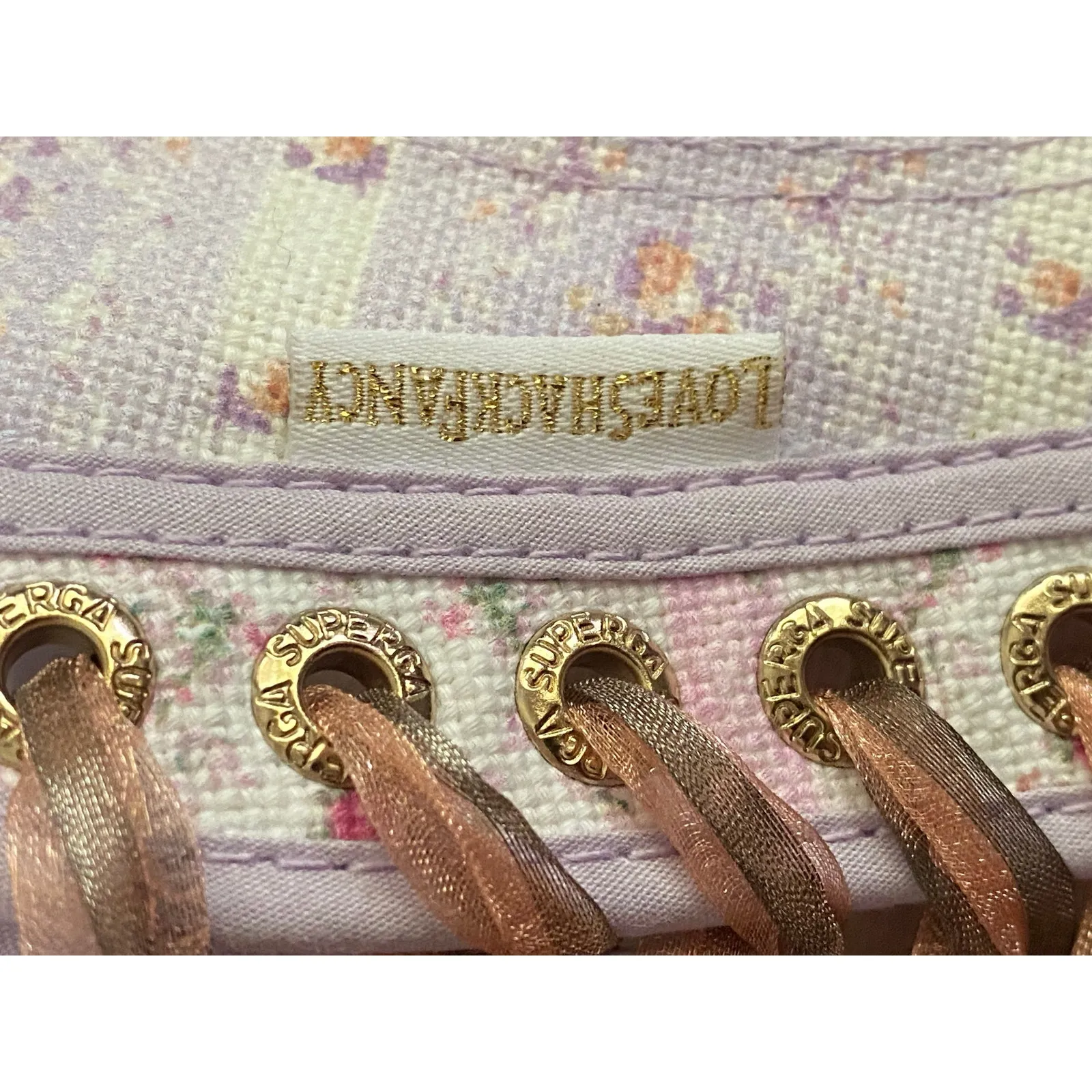 Superga x LoveShackFancy Lavendar Blooms Ribbon Lace Low‎ Top Shoes 41.5 (10) Purple Size 13 - Image 4