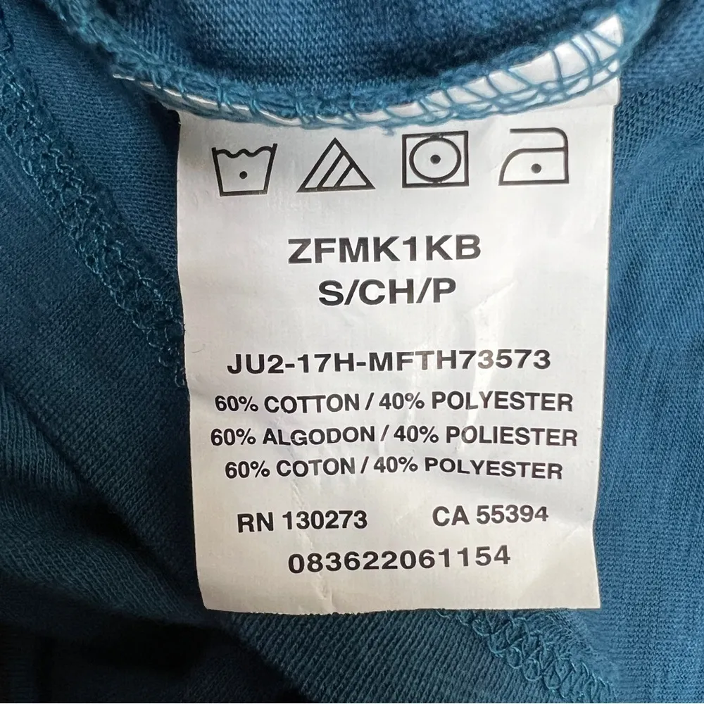 Riders by Lee Size Small 1/3 Snap Front Crewneck 3/4 Sleeves Peacock Bur… - Image 10