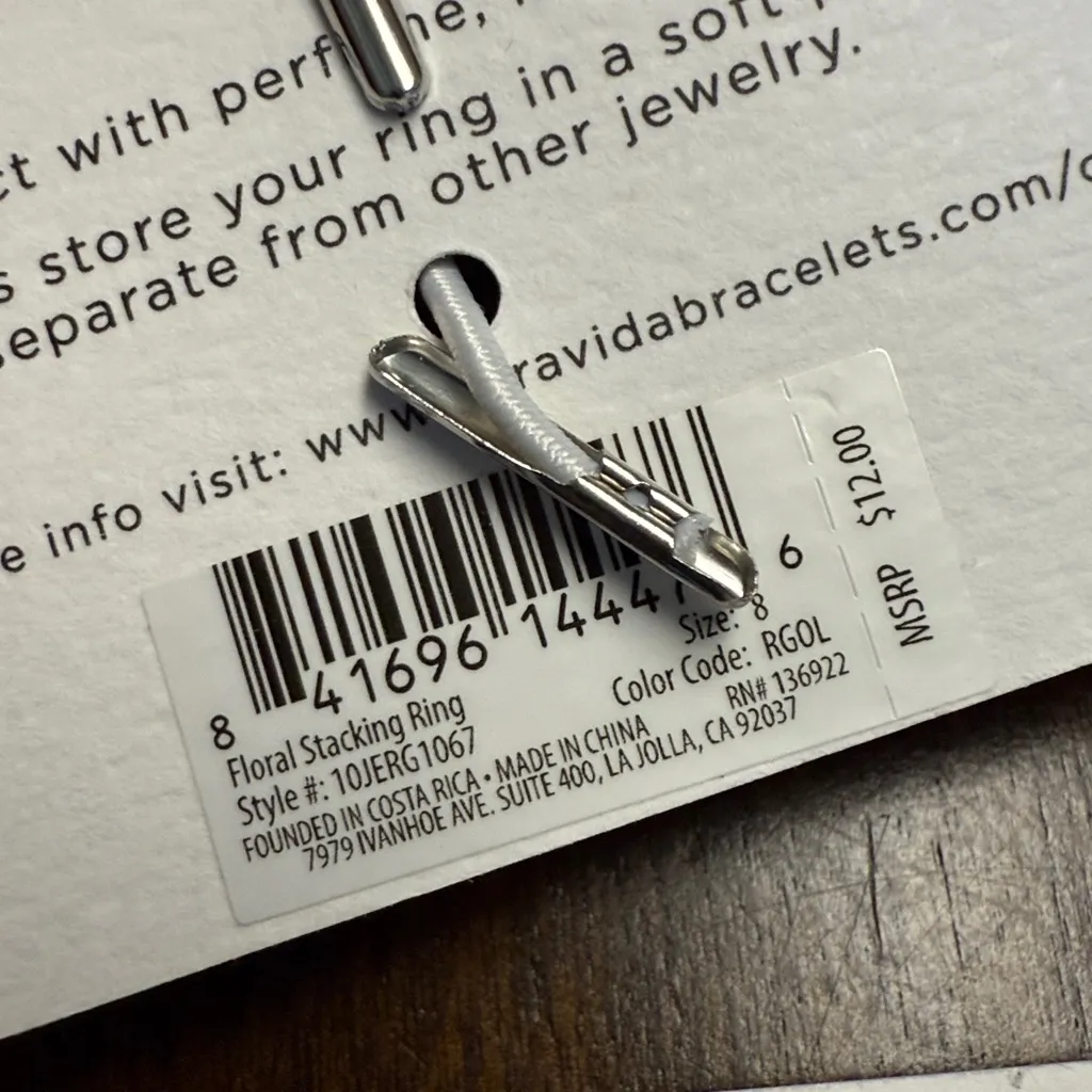 Pura Vida Floral Stacking Rings Set of Two - Brass Base with Rose Gold Plating - Image 5