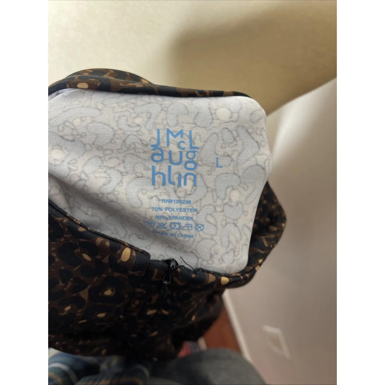 J. McLaughlin 1/4 Zip Animal Print Catalina Cloth Pullover Sweater Large L - Image 8