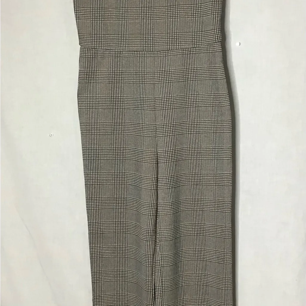 Plaid Sleeveless Wide Leg Jumpsuit Women’s Size Lg Square Neck‎ Checkered - Image 2