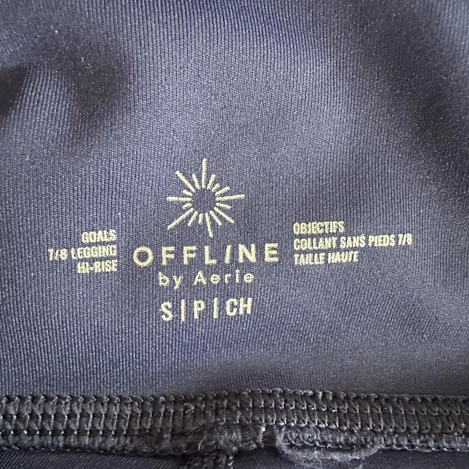 Offline By Aerie Goals 7/8 High Rise Leggings Navy Small Sheer Panels - Image 8