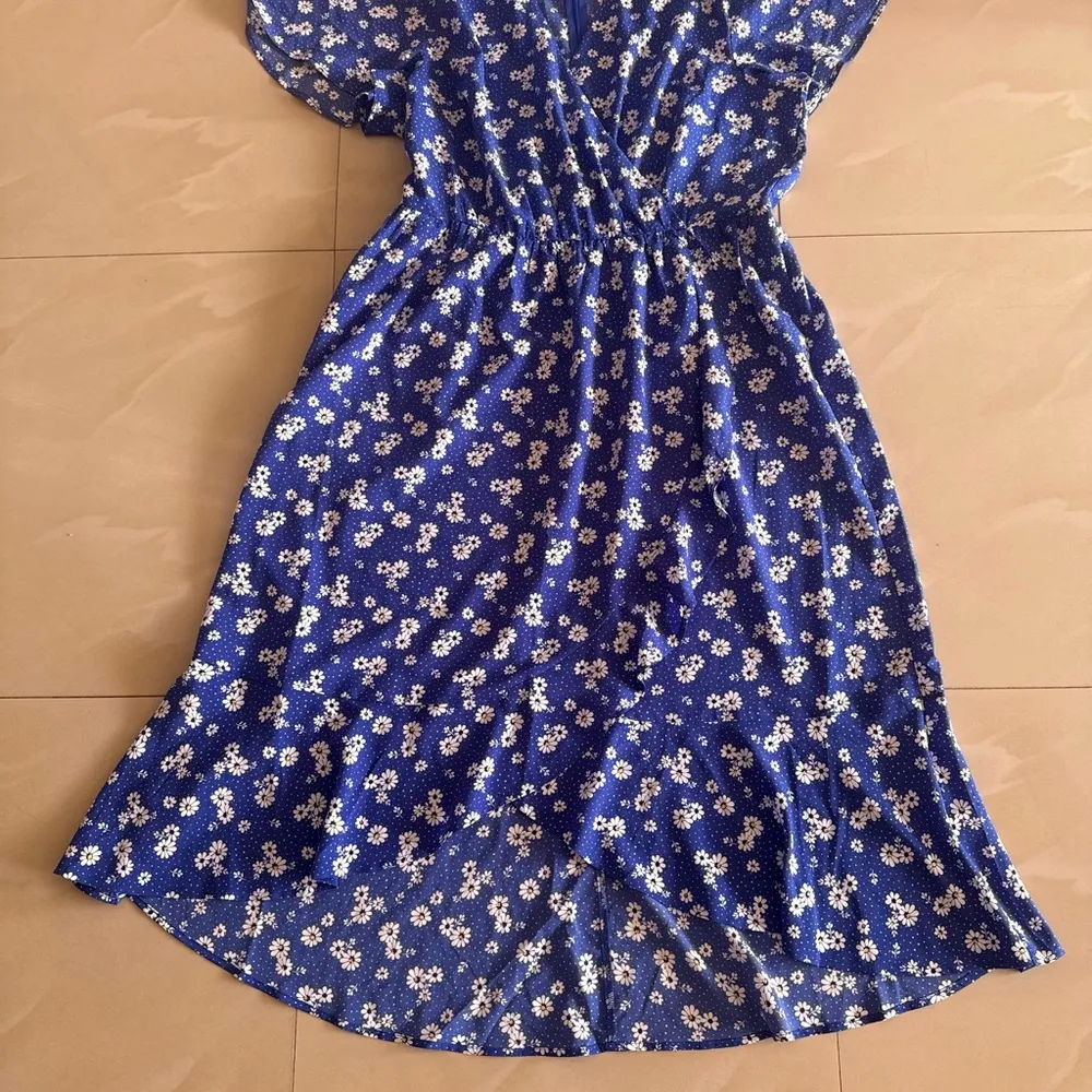 Lane Bryant - Floral Maxi Dress - High Low - Size 14- Blue Flowers flare - Image 15