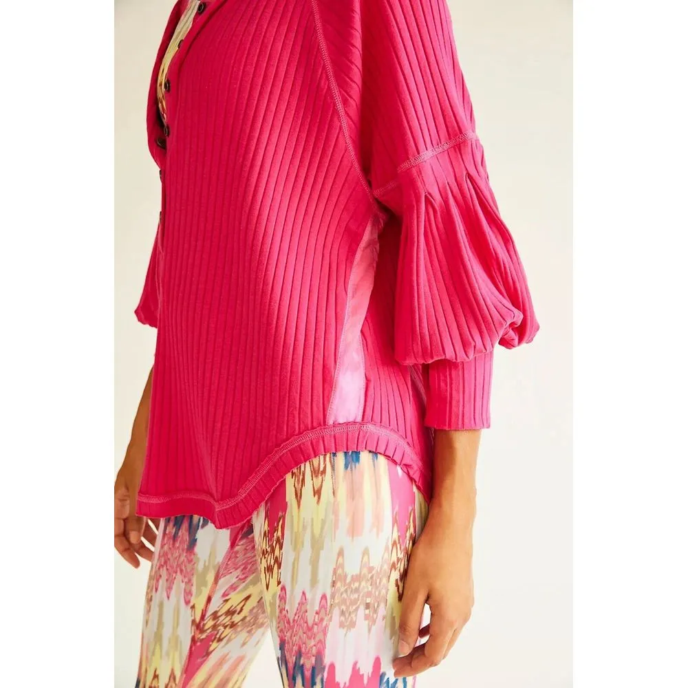 Free People FP Movement Bella Layer‎ Top Magenta size small - Image 4
