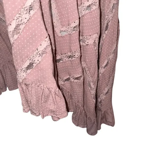 FREE PEOPLE Misty Pink Voile and Lace Trapeze Shift Dress EUC Size XS‎ - Image 5