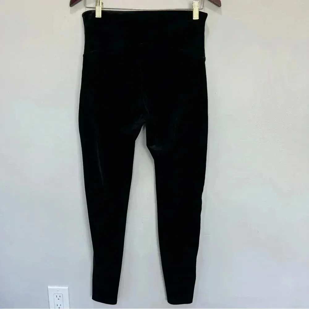 Spanx Tight Legging Pant High Rise Velvet Velour‎ Black Pull-On Full Length XL - Image 7