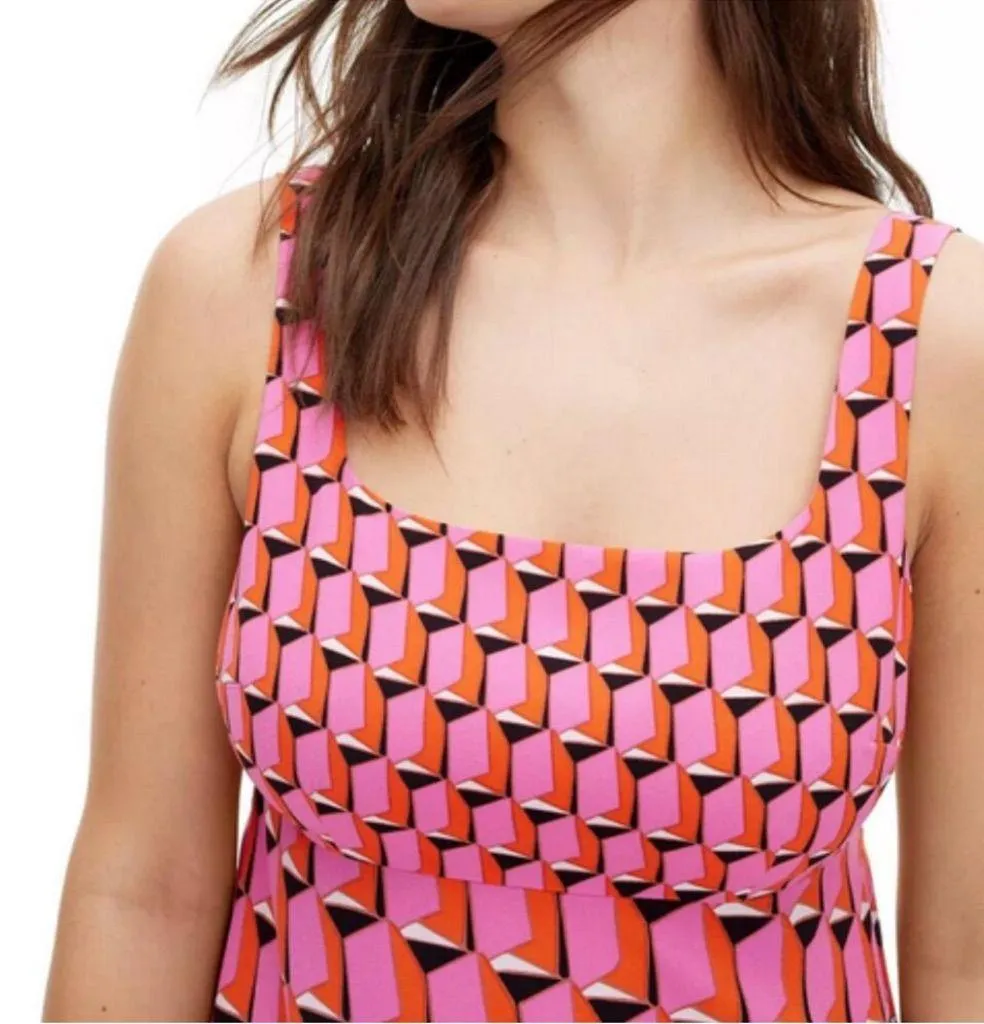 NWT Diane Von Furstenberg pink and Orange Geometric Dress size 8, x target! - Image 2