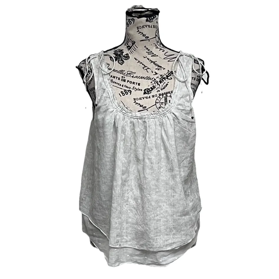 Aerie White Layered Tunic Blouse Women’s L Boho Fairy Cottagecore Coquette - Image 2