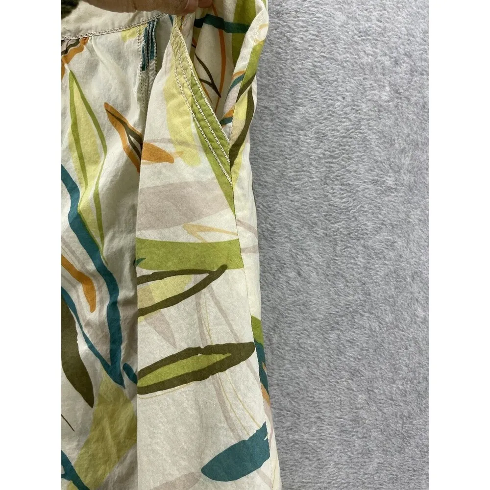 CAbi Women's A Line Skirt Lined Leaves Medium 100% Cotton Pockets Drawstring - Image 3