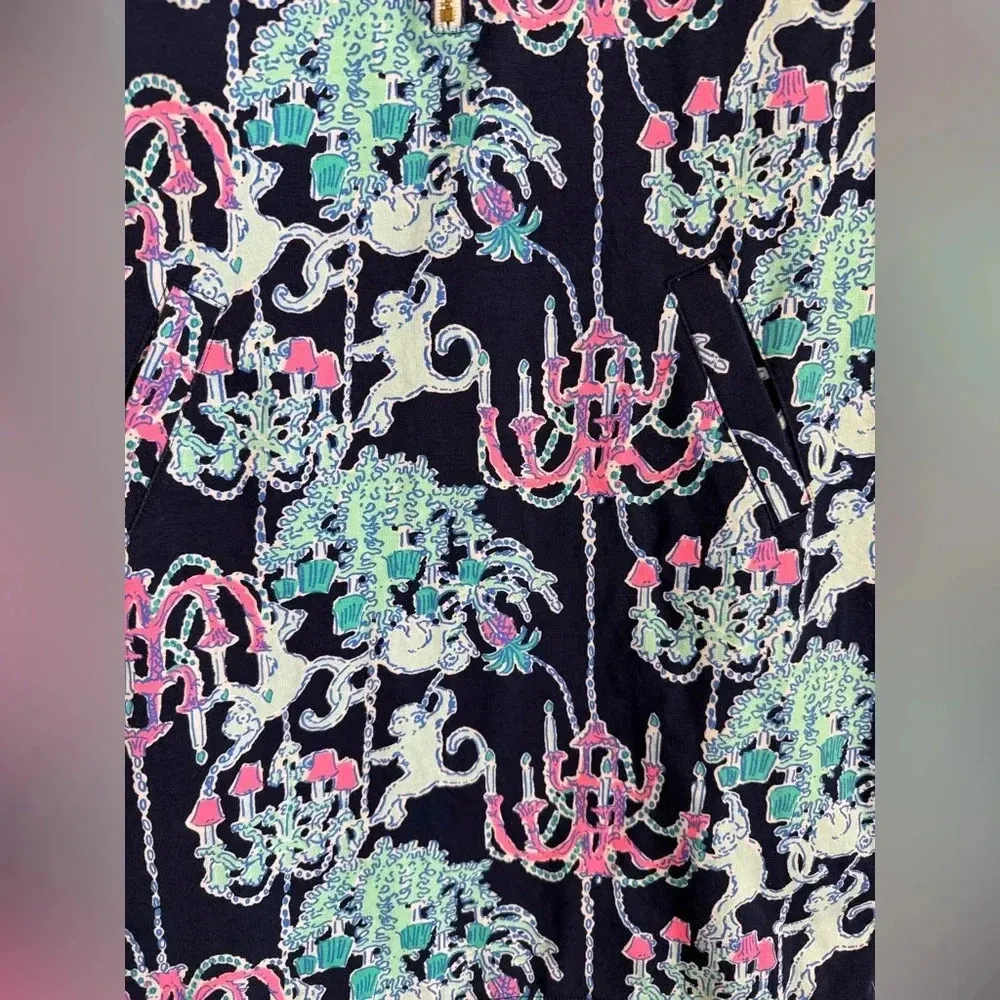 Lilly Pulitzer Skipper Dress Womens XXSmall Long Sleeve Pop Up Monkey Trouble - Image 6