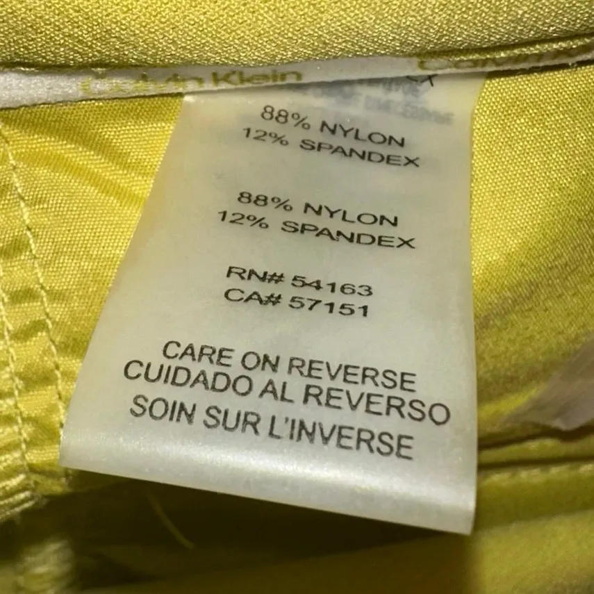 NWT Calvin Klein Green Yellow Tabbed Dress Pants - Image 6