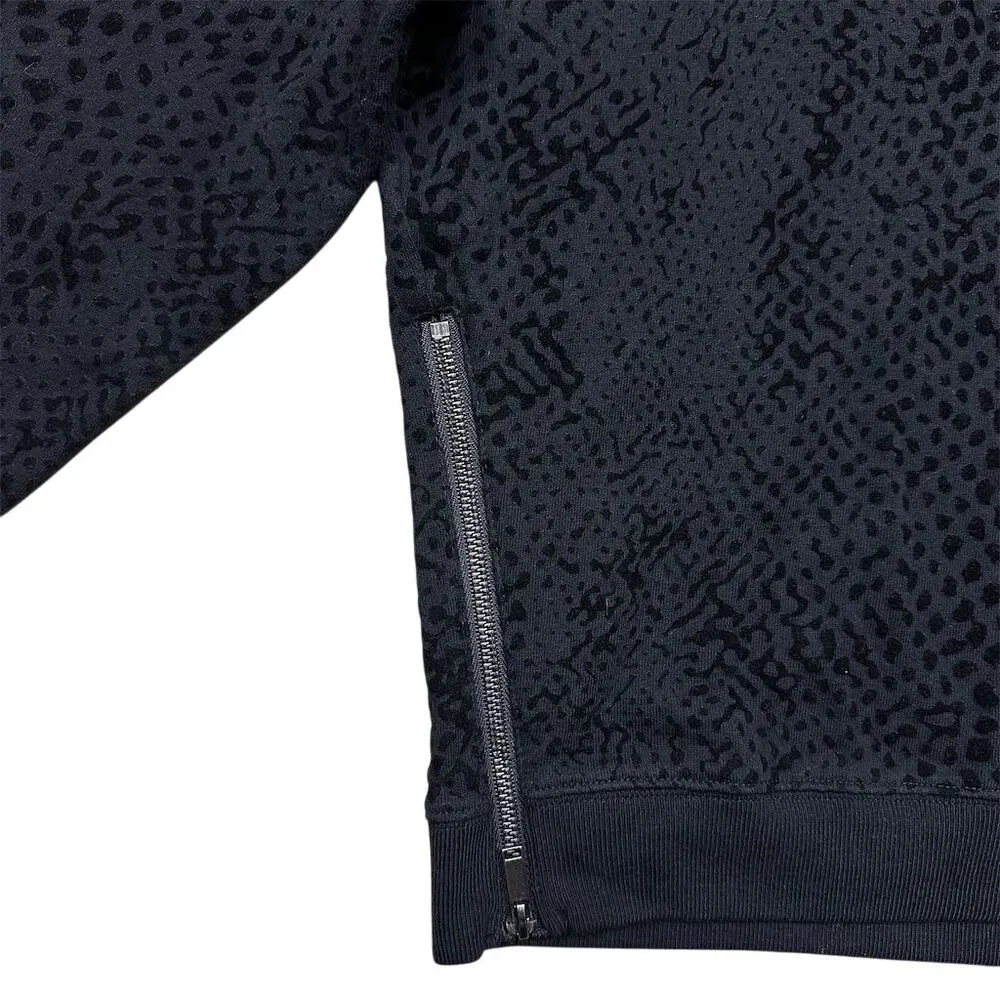 Rails Women's Black Animal Print Sweatshirt XS Marlo Flocked Cobra Pattern - Image 4