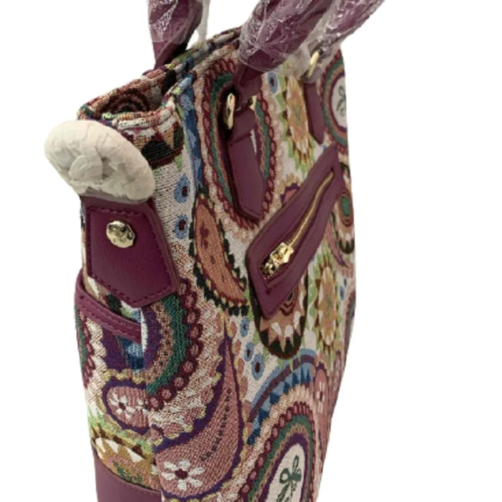 Fricaine Cloud Nine Satchel Jacquard Exotic Bag Series Purple - Image 3