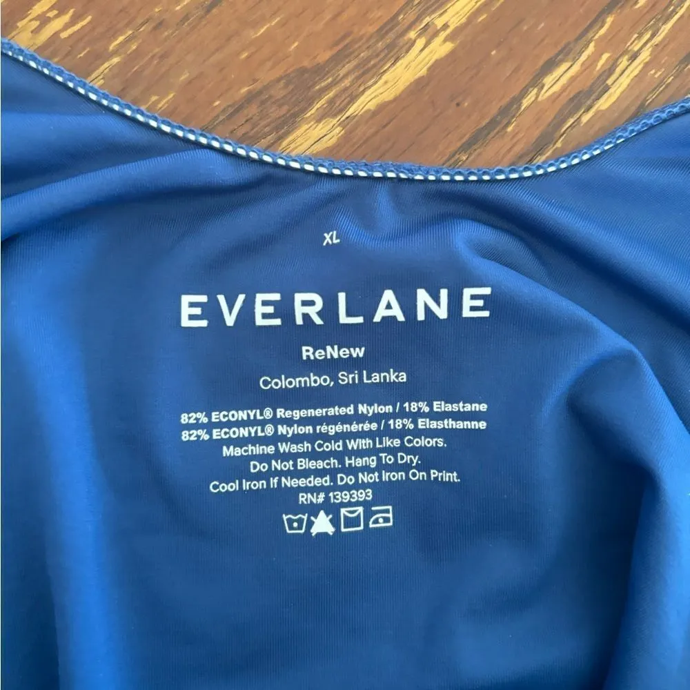NWT Everlane Nyle square neck one piece blue swimsuit size XL - Image 2