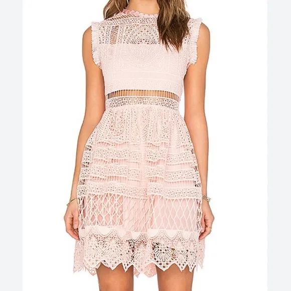 ALEXIS Sage‎ A Line Blossom Blush Pink Dress Cutout Wedding Guest Size XS - Image 2