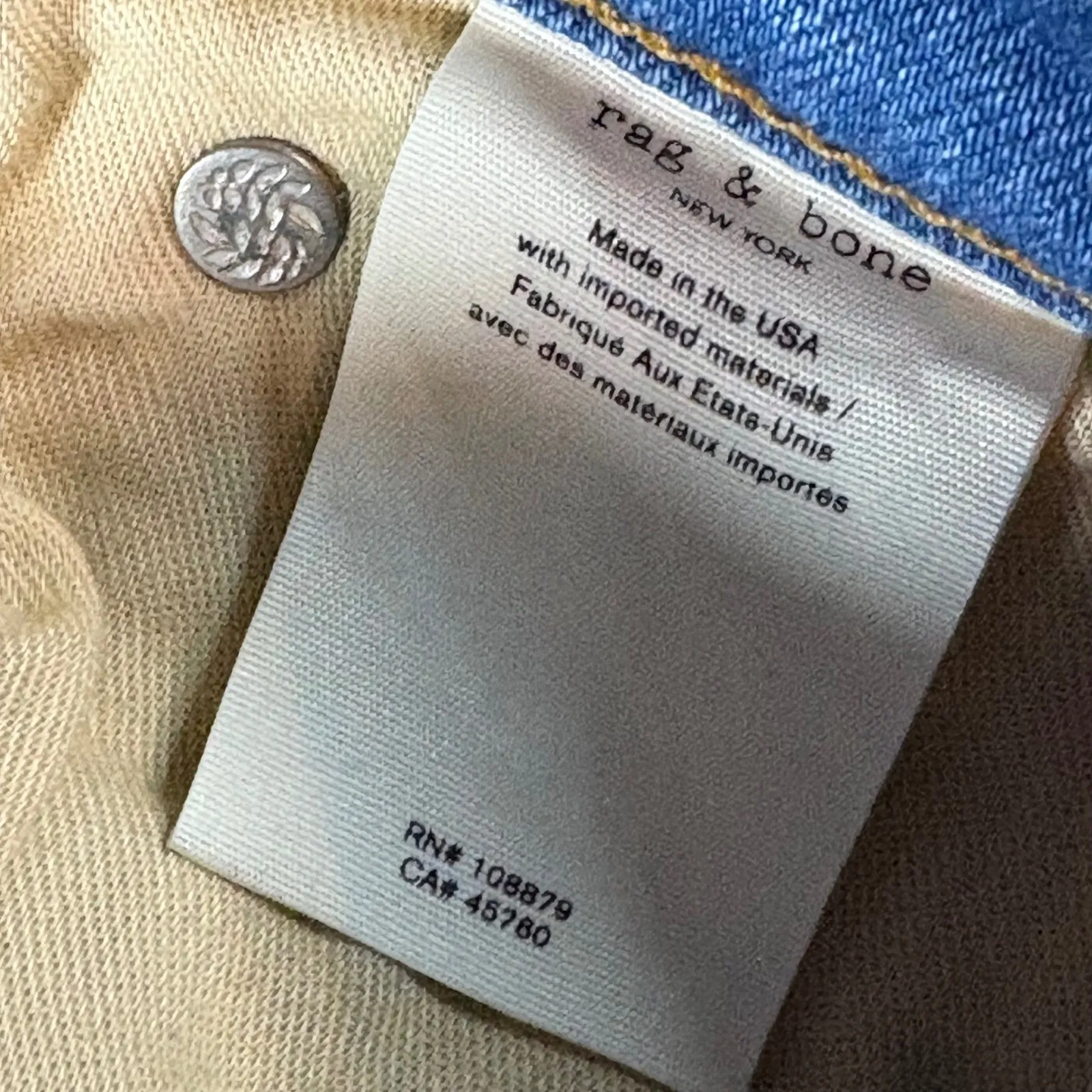 Rag Bone Mid‎ Rise Ankle Skinny Jeans Blue Frayed Raw Hem Size 25 - Image 6