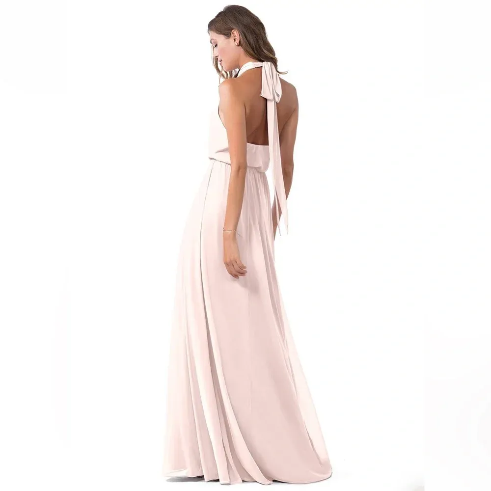 Azazie Bridesmaid Landry Maxi Dress‎ Vintage Rose Size A8 New With Tags Size 8 - Image 3