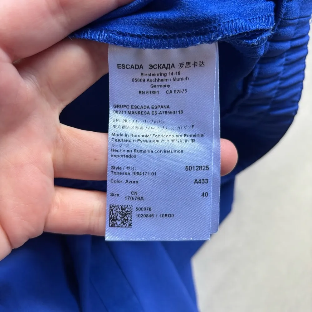 Escada Womens Cobalt Blue Straight Leg Crop Trouser 40 / Medium Classic Office - Image 10