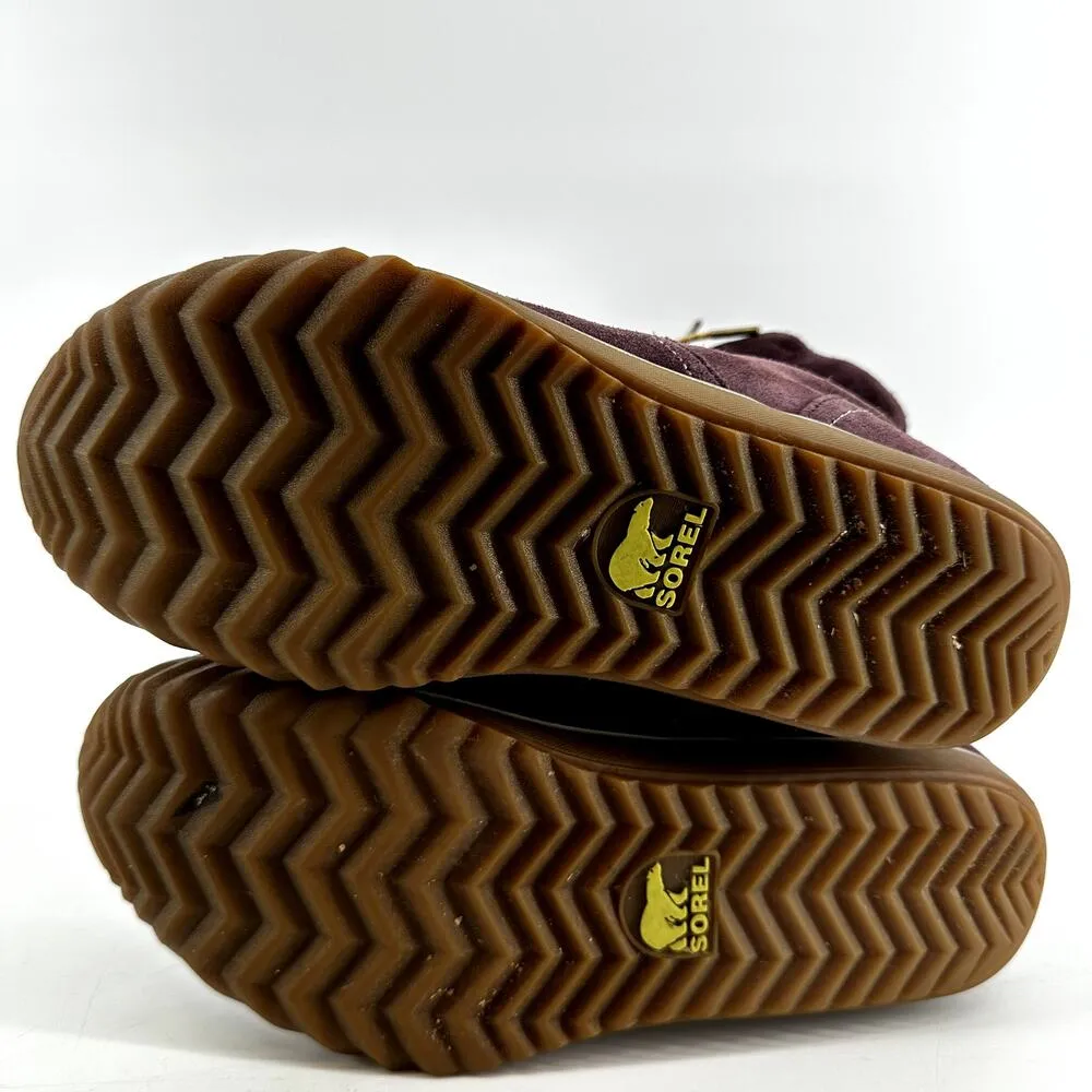 Sorel Firenzy Boots Water Resistant Suede Wool Lined Snow Lace Up Purple 8.5 - Image 8