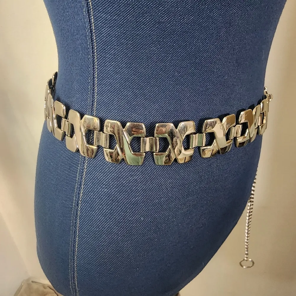 Silver Xs Chunky Chain Link Belt Adjustable - Image 5