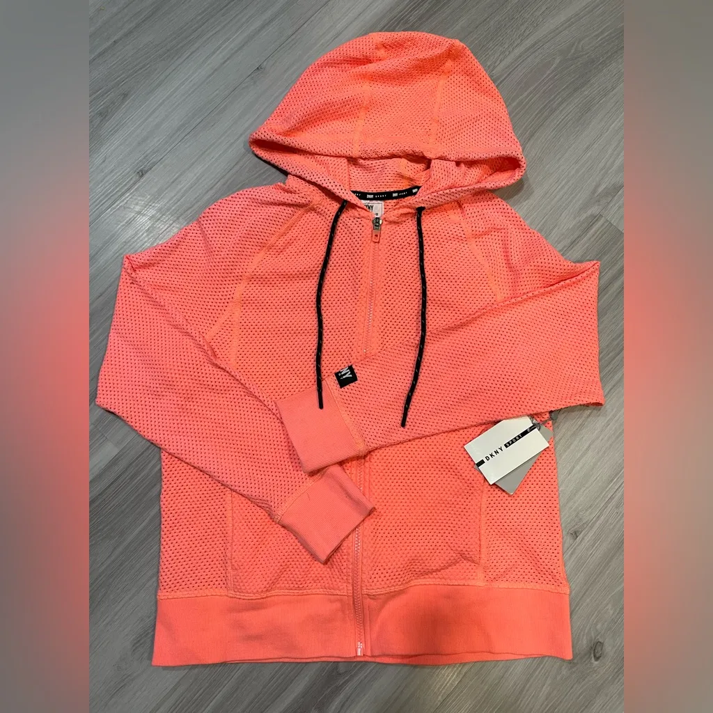 DKNY Coral Mesh Zip-Up‎ Hoodie - Image 2