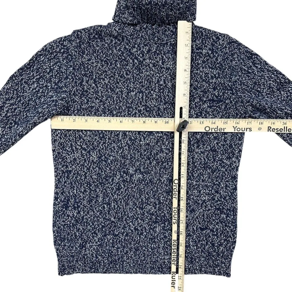 Boden Women's Blue White Speckled Marled Knit Turtleneck Pullover Sweater Size 8 - Image 9