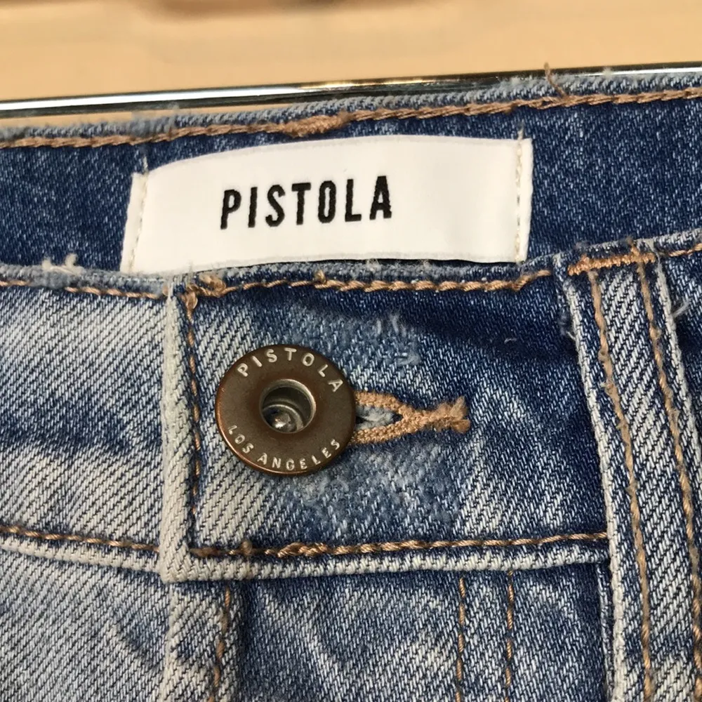 Pistola Women’s Distressed Zipper Sides Light Wash Button-Fly Ankle Denim Jeans - Image 7