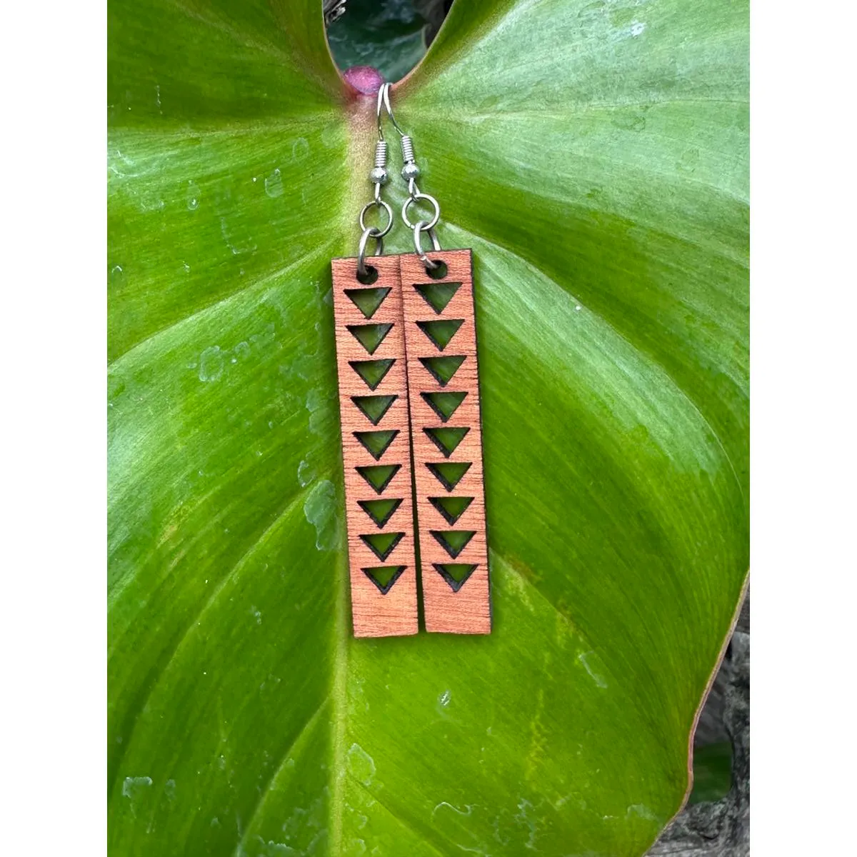 Niho Mano, Shark Teeth Hawaii Style Wood handmade earrings - Image 2