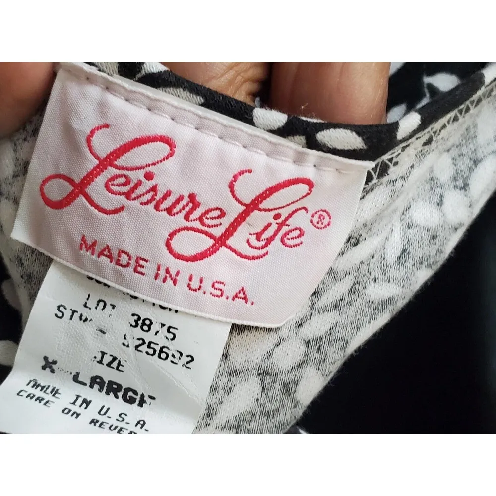 Leisure Life Women's Black Floral Polyester Round Neck Short Sleeve Jumpsuit XL - Image 7