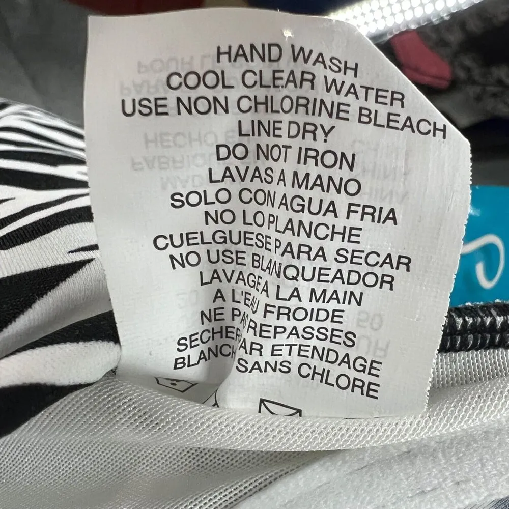 Swim Solutions Swimsuit Womens 20 Black White Ruched Underwire Tummy Control Size undefined - Image 14