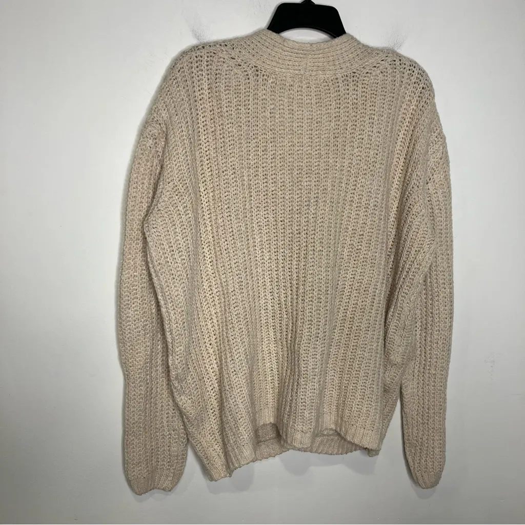 Carly Jean Los Angeles CJLA oatmeal cardigan sweater double button women’s large - Image 5