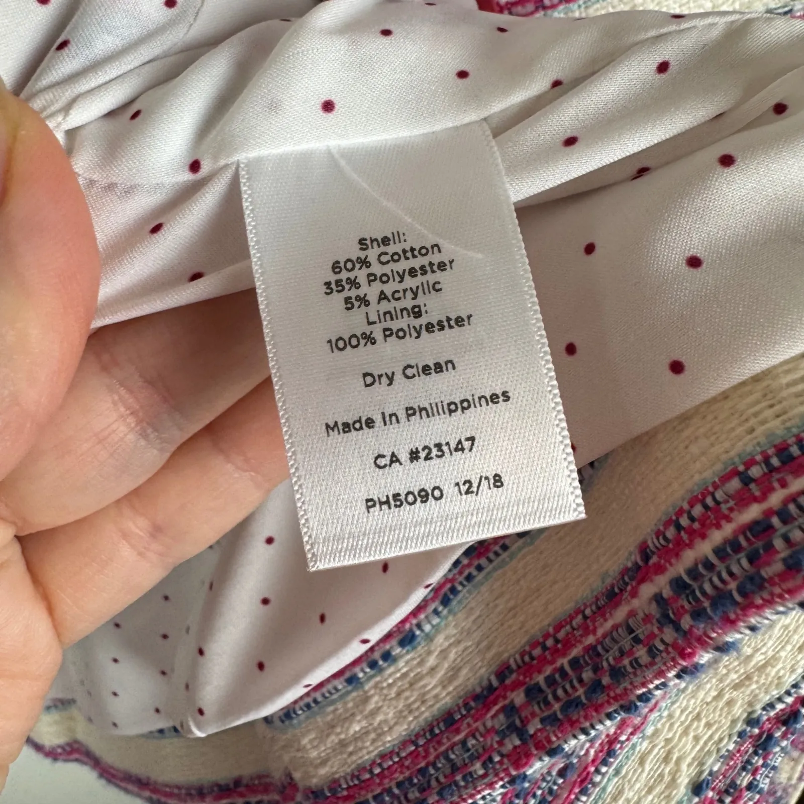 Talbots Striped Tweed‎ Blazer Jacket Size 16P Preppy 3/4 Sleeve Career Colorful - Image 10