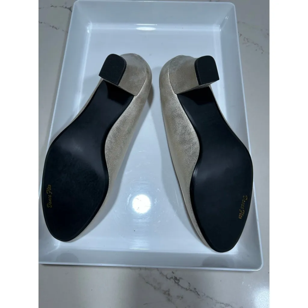 NEW Soft Gold Vegan Leather Easy Street Ballari Pump 7 - Image 4