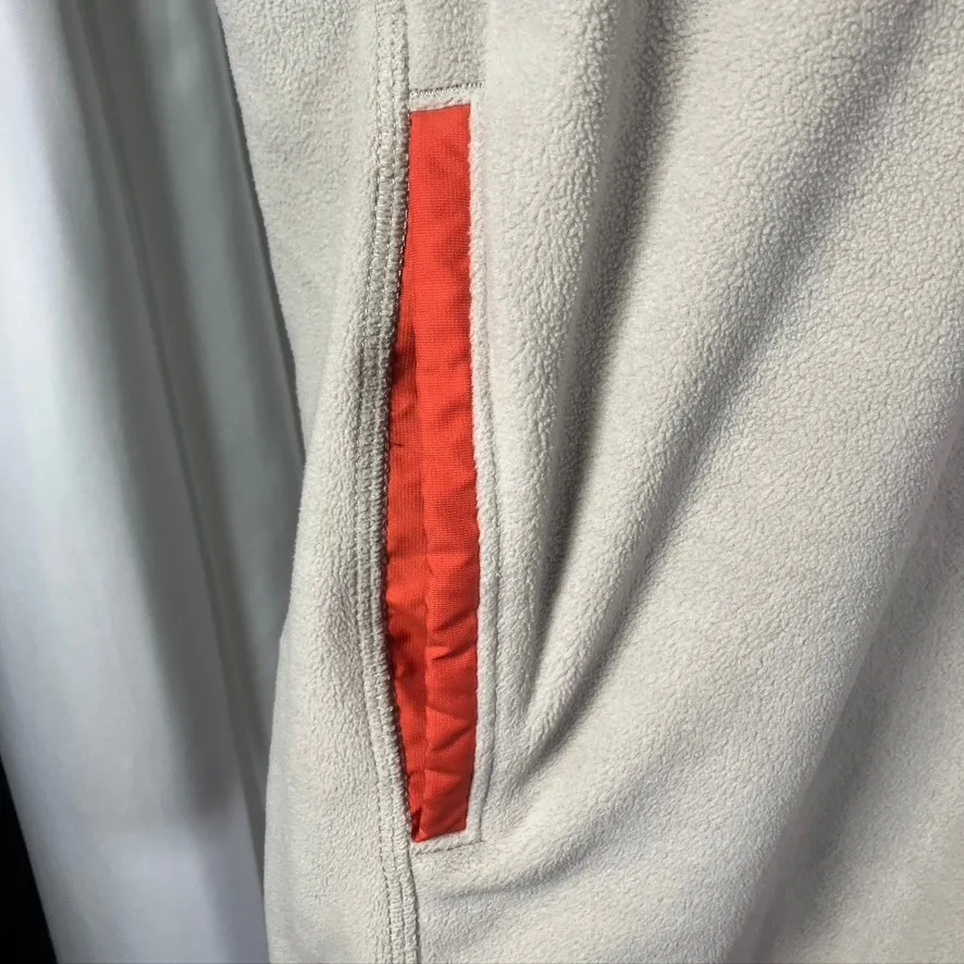 Eddie Bauer Fleece Pullover Mens Small Snap Button Pocket Olive‎ Green Beige - Image 8