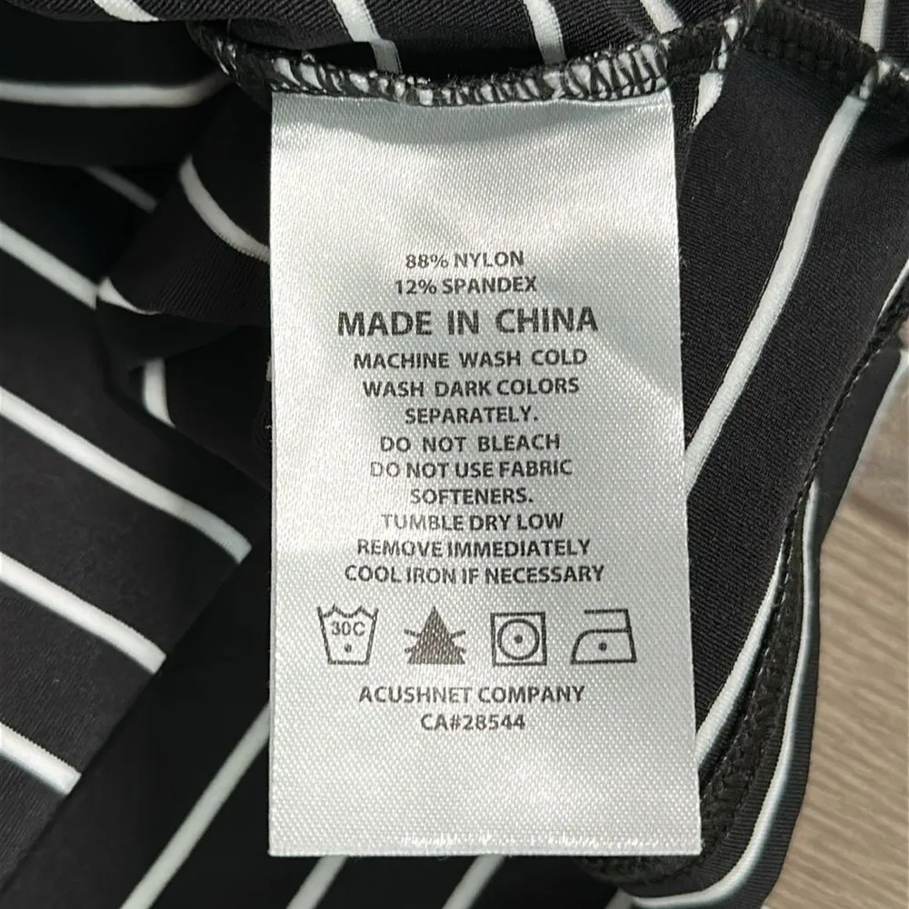 FootJoy 1/4 Zip Long Sleeve Pullover Black White Stripe Size Large - Image 11